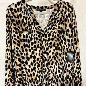 INC INTERNATIONAL CONCEPTS CHEETAH PRINT TOP